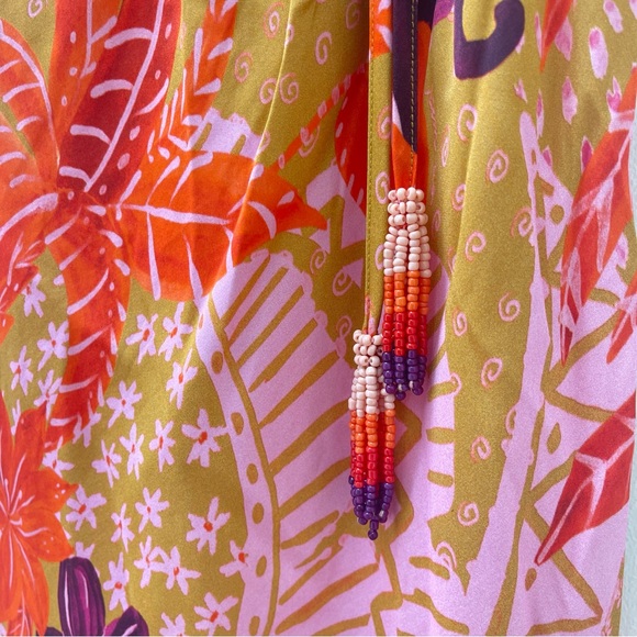 Farm Rio Beige Jungle Panther Viscose Midi Dres - Picture 6 of 8